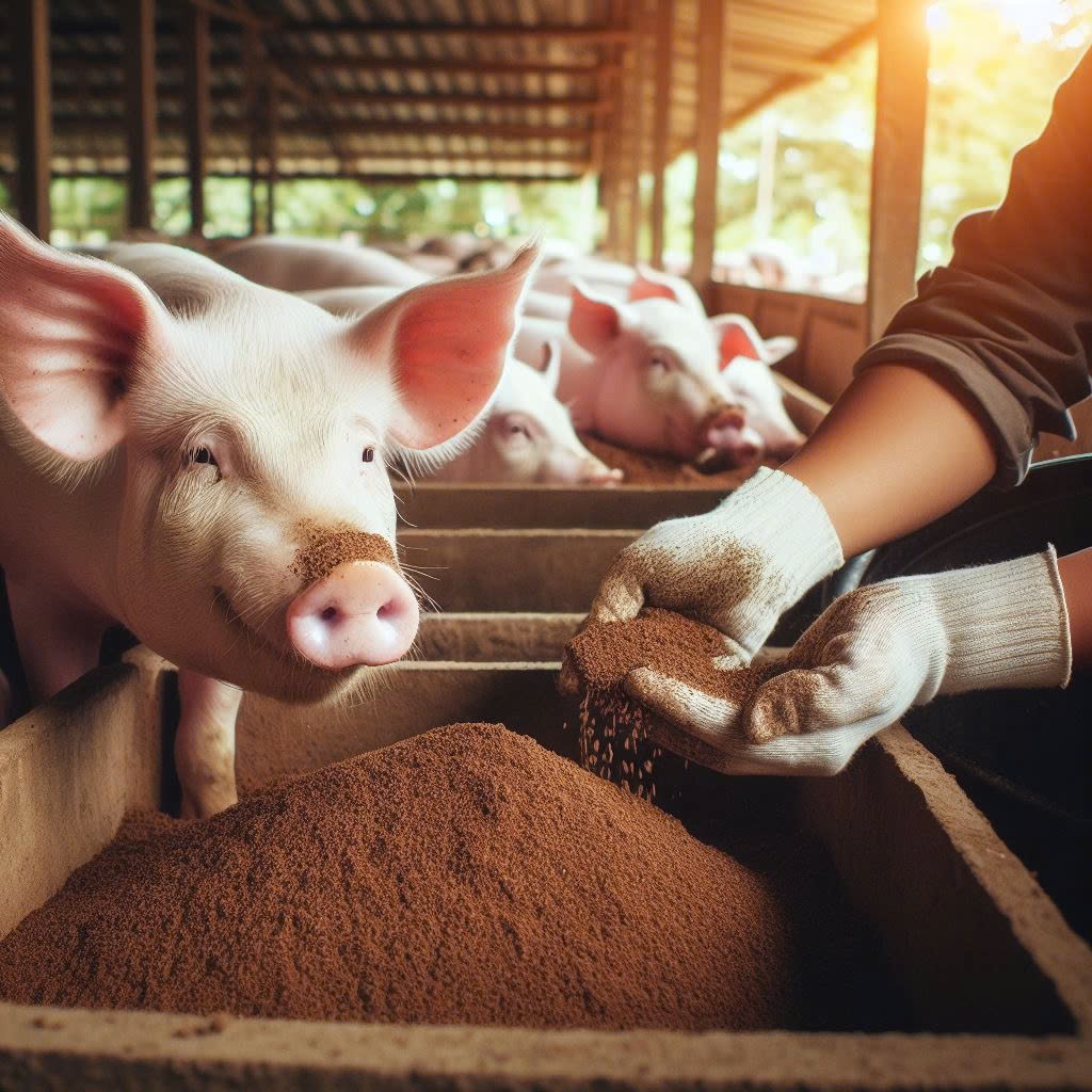 Đạm thủy phân ấu trùng ruồi lính đen dùng trong chăn nuôi lợn